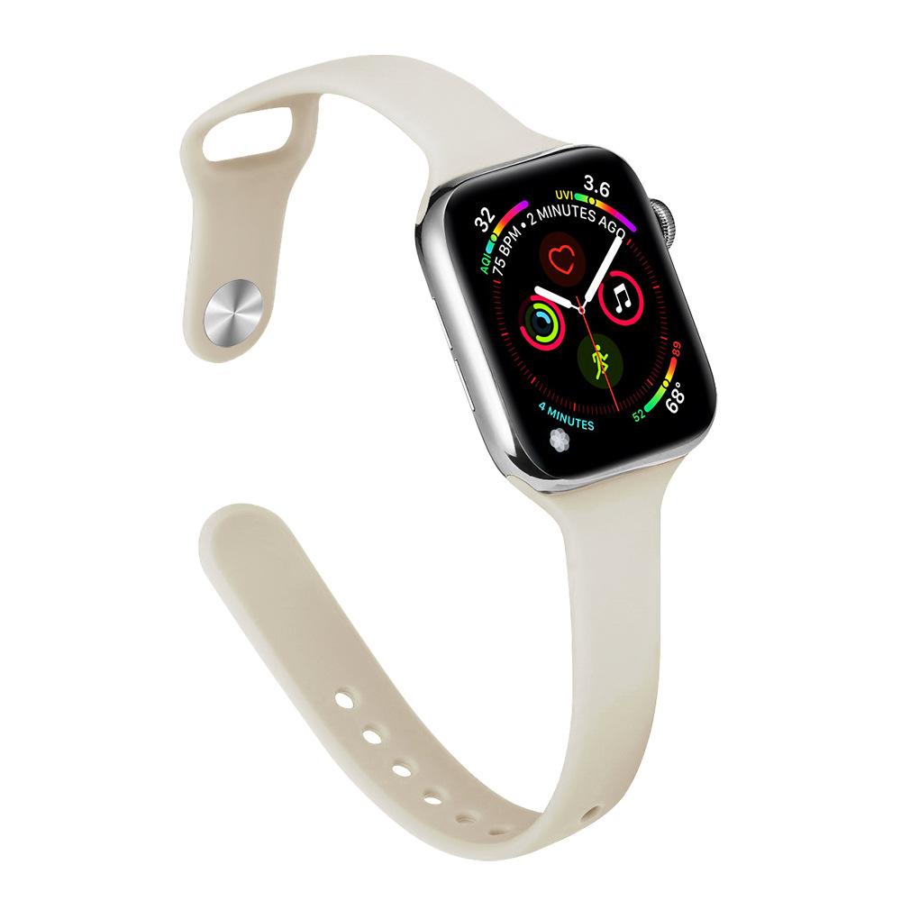 Slim Waist Silicone Watch Strap for Apple Watch Series 1-12, Ultra 1-3, SE3