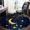 1PC Moon Stars Office Round Area Rug, Mat Suitable For Office, Under Office Chairs Bedroom Living Room Home Decor, Room Deco