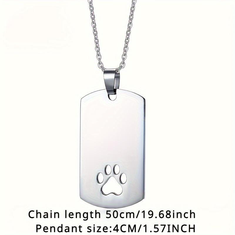 Klasyczny modny minimalistyczny naszyjnik z nadrukiem łapy psa, akcesorium na szyję