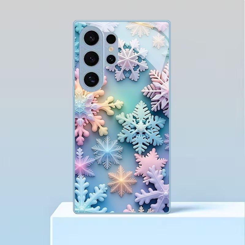 Attractive Colorful Snowflakes Exquisite PhoneCase for Samsung Galaxy S26 S25 S24 S23 S22 S21 FE Ultra Plus women Built-in glass