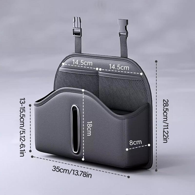Car Tissue Holder Back Seats Organizers PU Leather Storage with Cup Holder Multifunction Car Back Seats Organizers for C