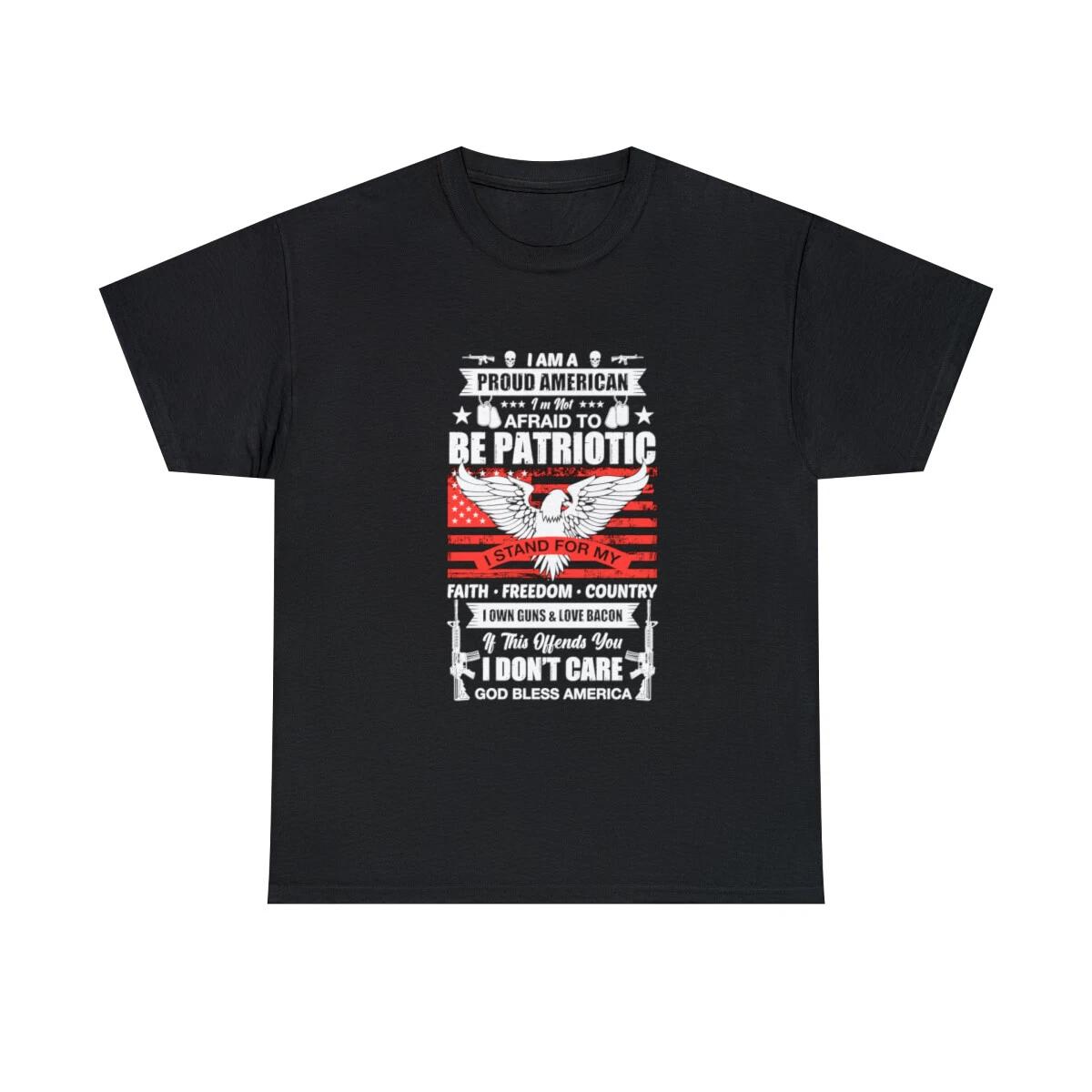 Americana T Shirt Unisex Adult American Flag Patriotic Eagle 2nd Amendment Guns S