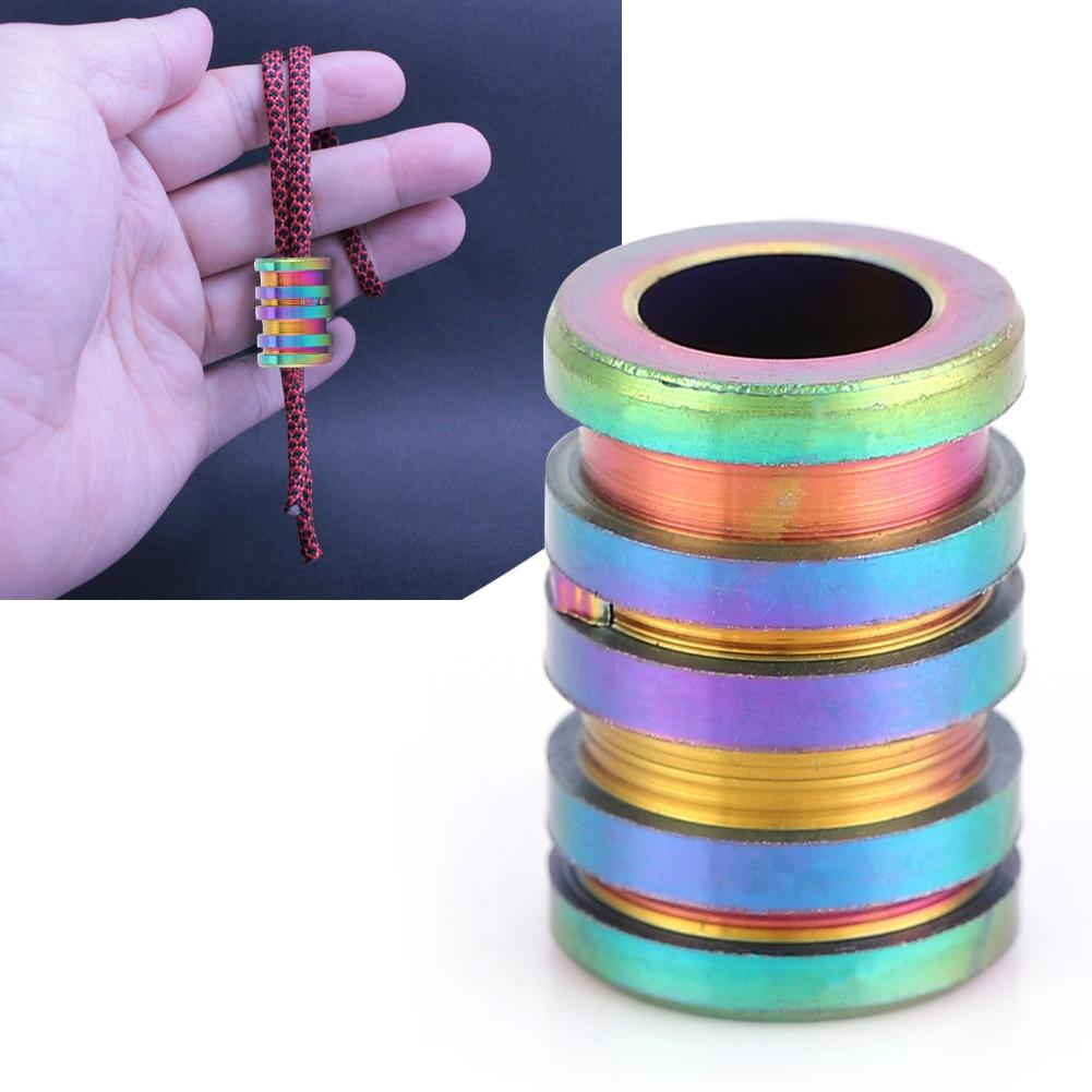 TC4 Titanium Alloy Knife Beads Pendant for Outdoor Lanyard Parachute Cord Large Size Colorful