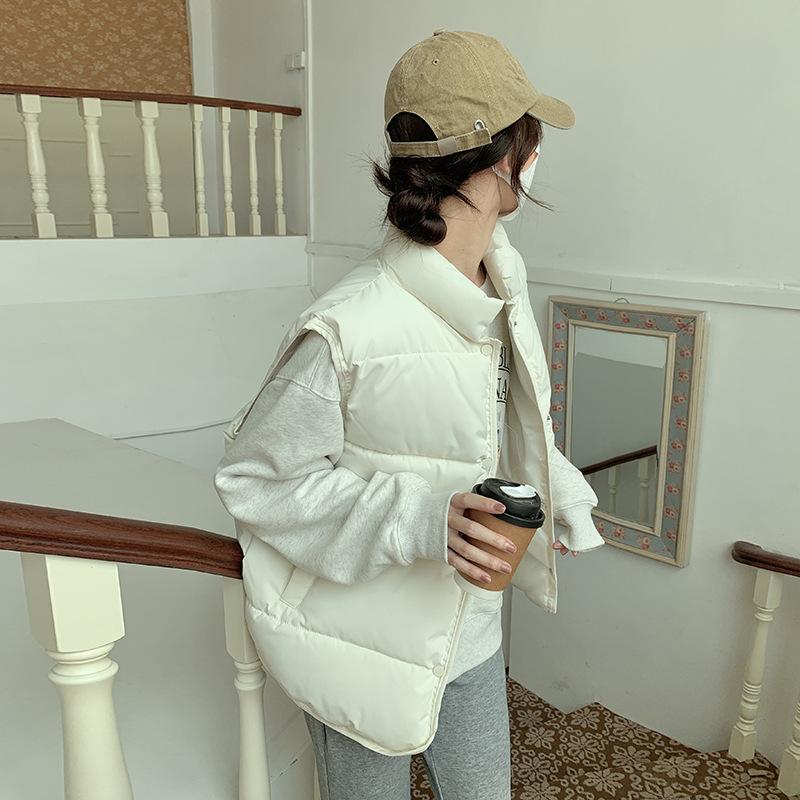 New Fluffy Lazy Style Vest for Women Short Korean Stand Collar Loose Sleeveless Vest Vest Jacket