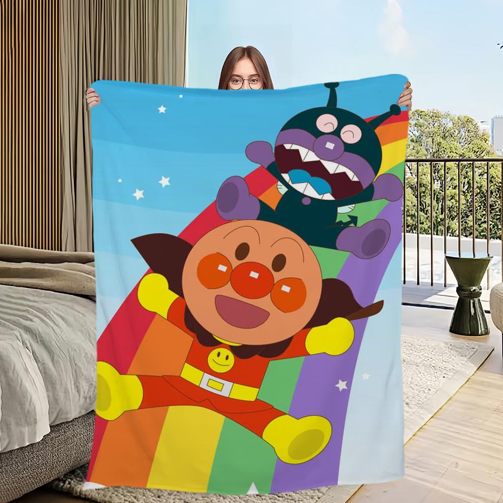 Cute A-Anpanman Printed Comfortable and Soft Sofa, Living Room Bed, Bedroom Blanket Suitable for Travel and Gifts