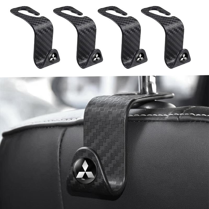1/2/4pcs Carbon Fibre Car Seat Back Hooks Holders For Mitsubishi Mirage G4 DV5