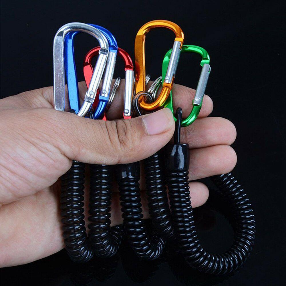 Climbing Keyring Tackle Outdoor Retractable Tools Lanyards Carabiner Spring Rope Fishing String