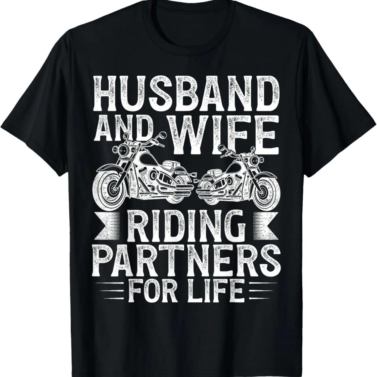 

Husband And Wife Riding Partner For Life Motorcycle Biker T-Shirt,100% cotton S чёрный