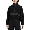 Nike Jachetă Scurtă Solidă cu Guler Înalt Călduroasă din Fleece cu Logo Imprimat Jachete Femei Negru DO7761-010