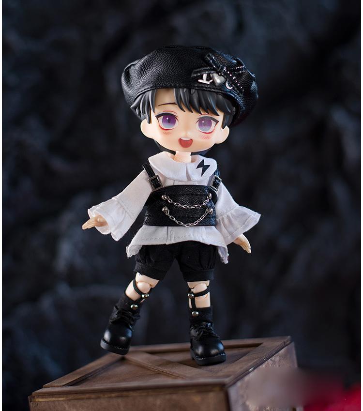 Ob11 Clothes Sweet Cool Black White Suit Hat Shirt Socks for GSC, Obitsu11, Molly, P9, 1/12bjd Doll Accessories Boy Girl Toy