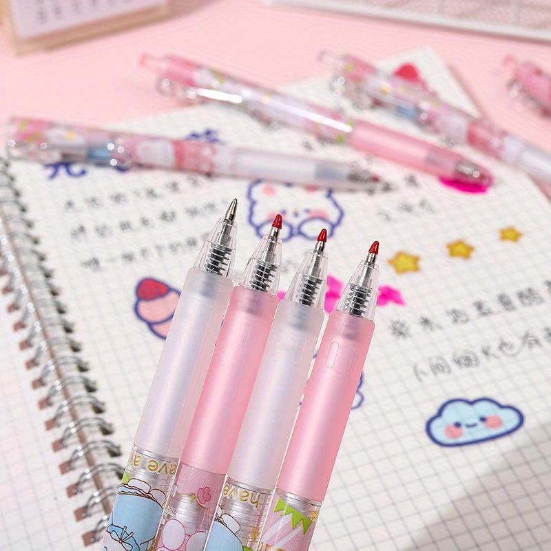 Back to school season 2pcs 0.5mm creative cartoon rabbit metal hook press pen for girls with high appearance cute neutral pen office gift pen