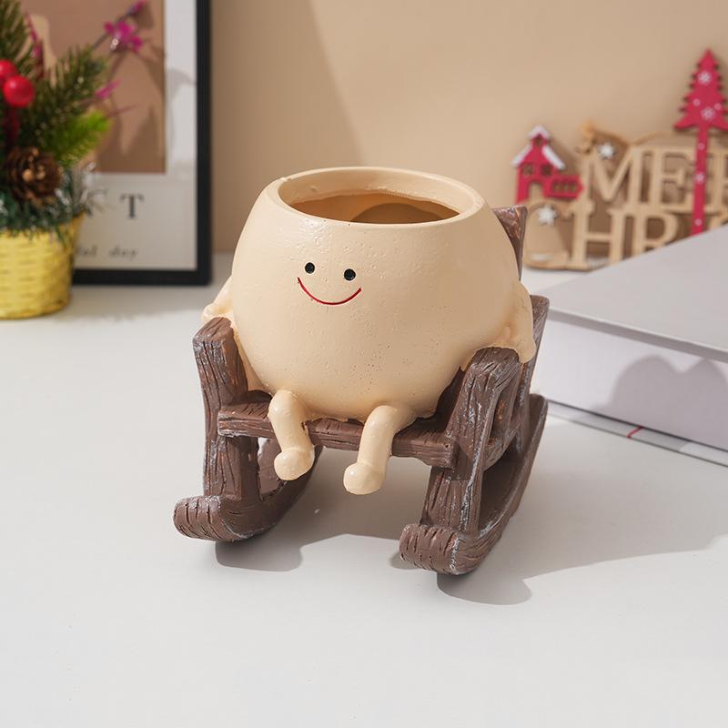 

Мини-кресло-качалка, цветочный горшок, смоляной садовый декоративный суккулентный горшок, цветочный сад, украшение, идеальный декор для домашнего сада