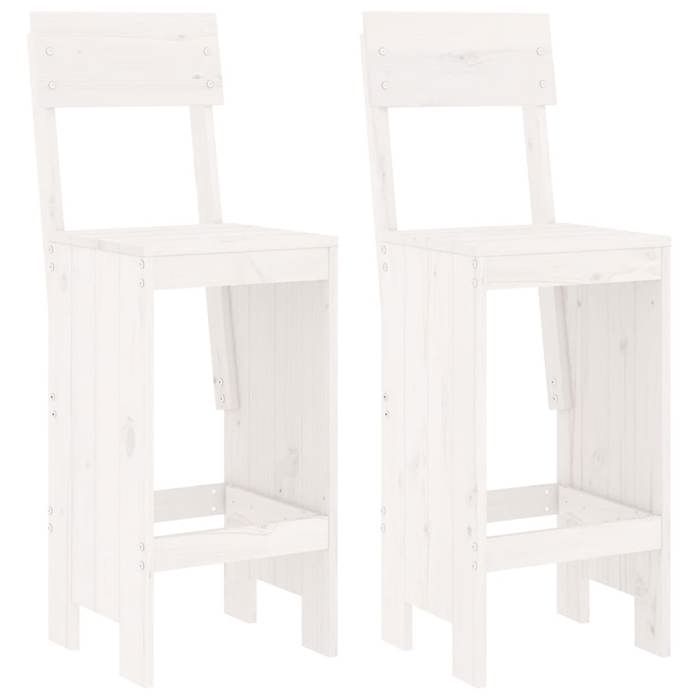 VidaXL Ensemble de bar de jardin 3 pcs blanc bois de pin massif, ensemble de pub, ensemble de bar de patio, ensemble de 3157794
