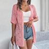 Elegante Damen Strickjacke mit V-Ausschnitt, locker gestrickt, einfarbig kariert, Pullover, Oberteile für Frühling und Sommer