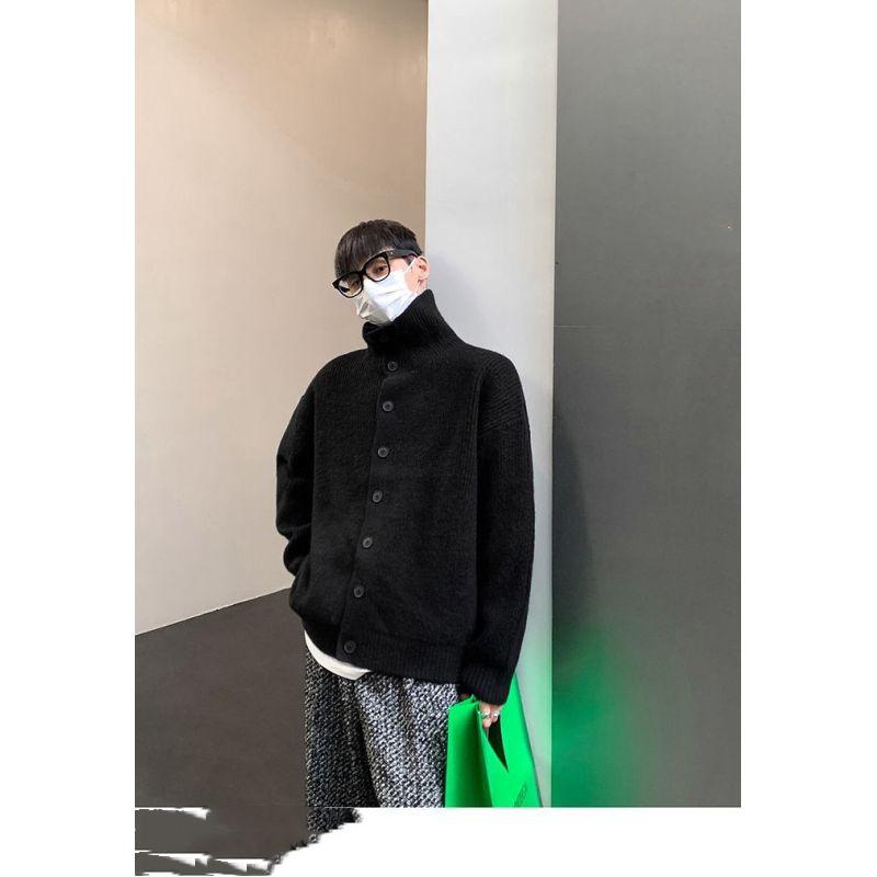 Мужской зимний утолщенный однотонный вязаный свитер больших размеров, теплый вязаный свитер, повседневный свитер в стиле ретро 3XL