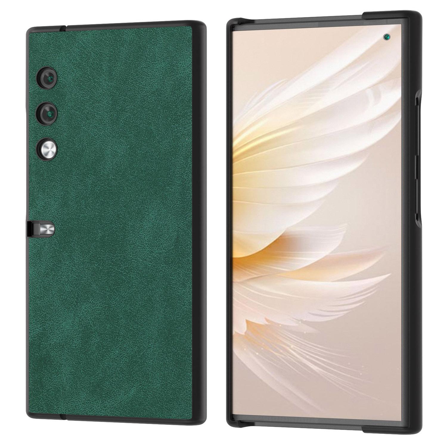 

For Honor V Purse Case PU Leather Coated PC Shockproof Phone Cover Green