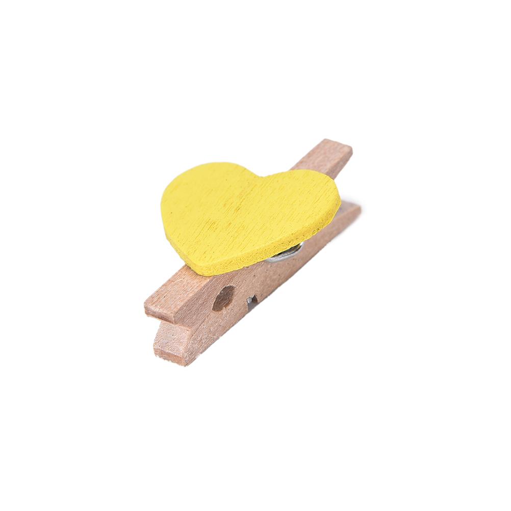 Clothespin Office Supplies Craft Clips DIY Clothes Paper Peg Clothespin Colored Mini Love Heart Wooden 20pcs 3.5x0.7cm Wood