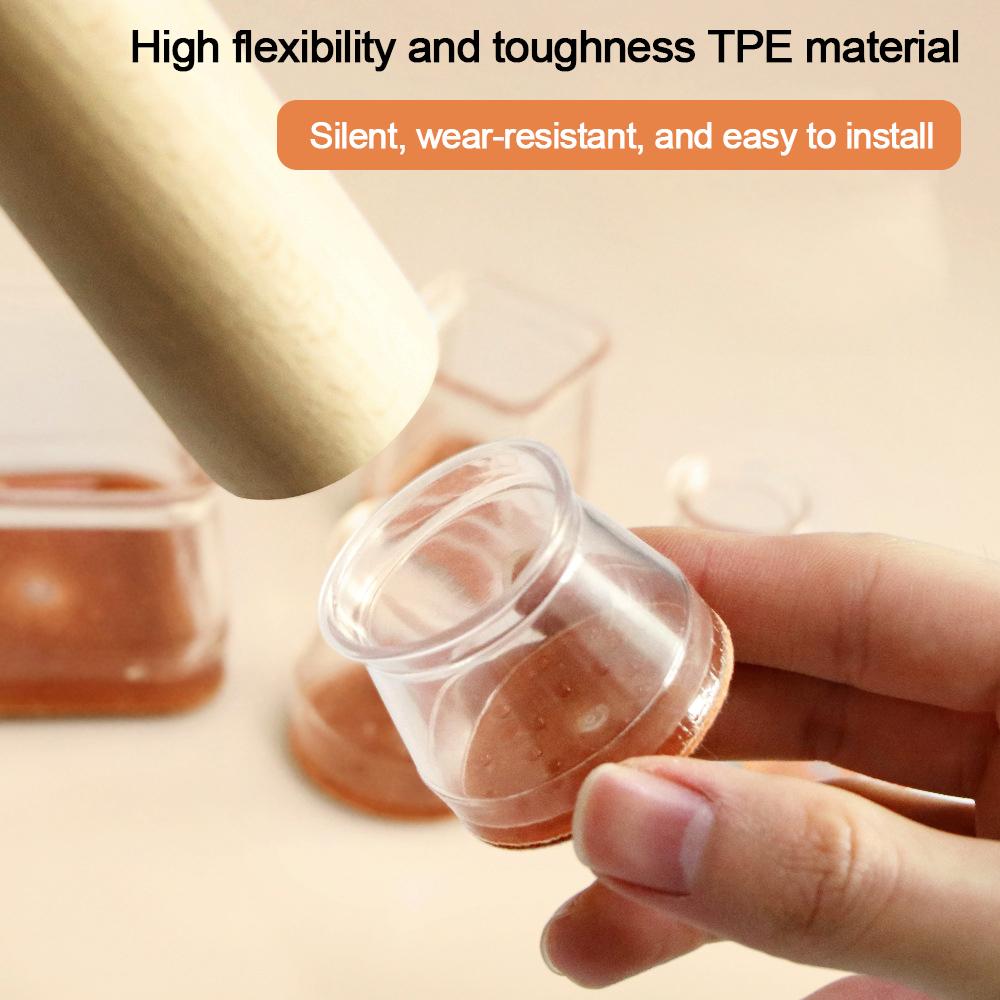 8pcs/Set Hot Sale Round Chair Leg Cover Silicone Thickened Chair Leg Floor Protector Silent Elastic Stool Leg Protectors Table