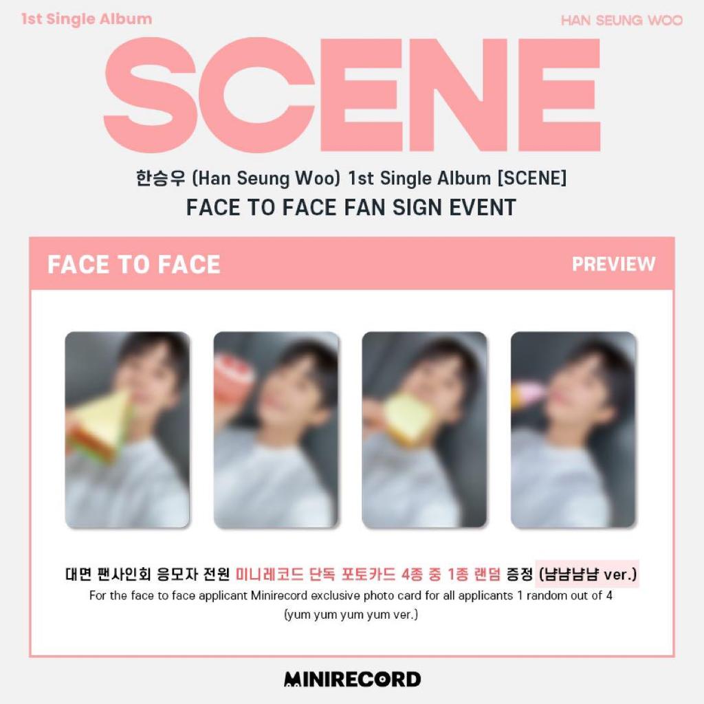 [USED] Han Seungwoo SCENE MINIRECORD Face-to-face fan autograph session trading card set