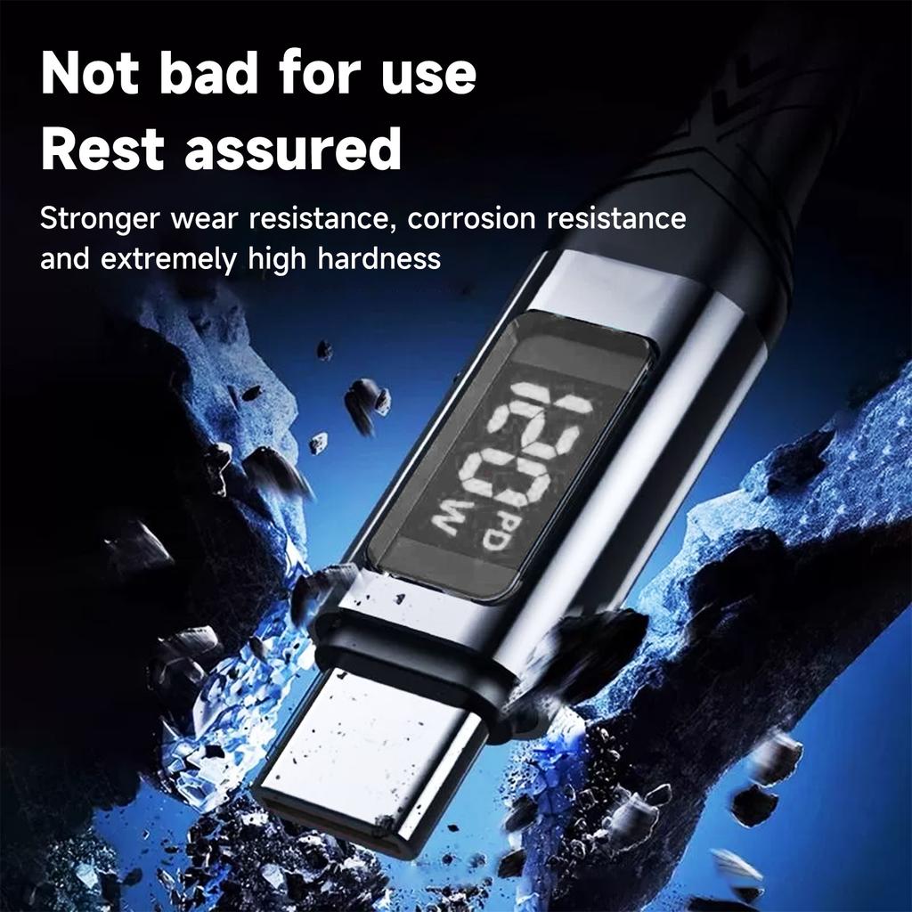 120W USB Type C Data Cord Ultra Fast Charging Cable  Digital Display Cable For Macbook Pro Xiaomi 14 Oneplus Samsung