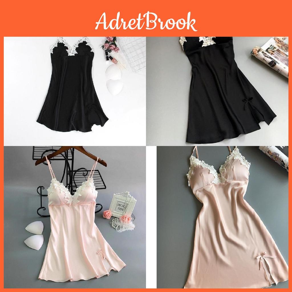 Milk Silk Lace Trim Nightwear With Low Cut And Seductive Design For Summer Sleepwear