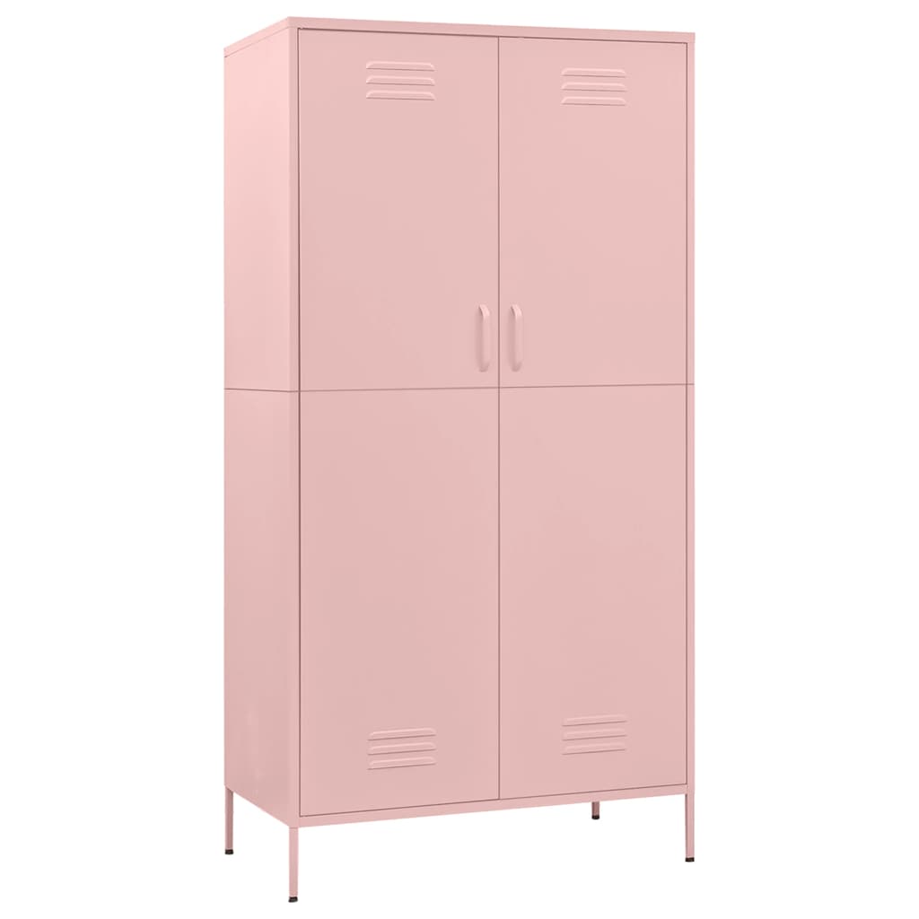 Pink Wardrobe 90 x 50 x 180 cm Steel