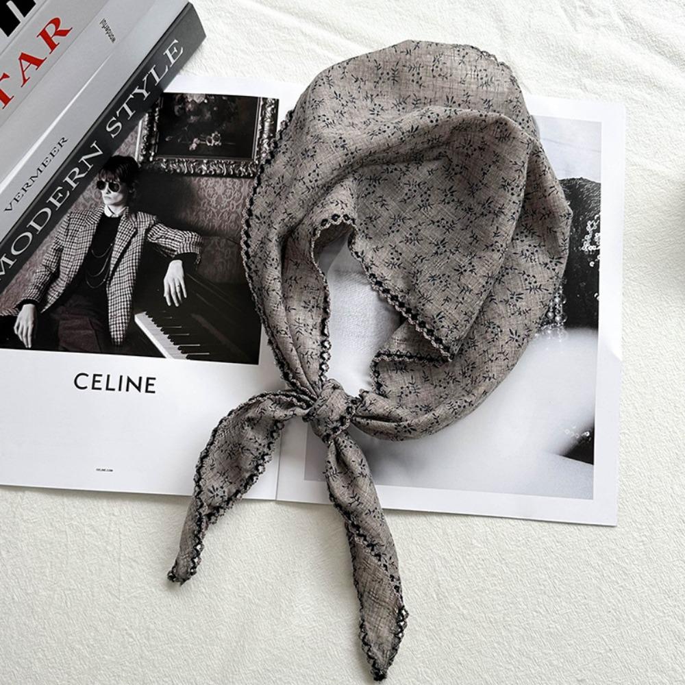 Thin Hair Scarf Headband Solid Color Sun Protective Scarf New Triangle Headscarf  Women