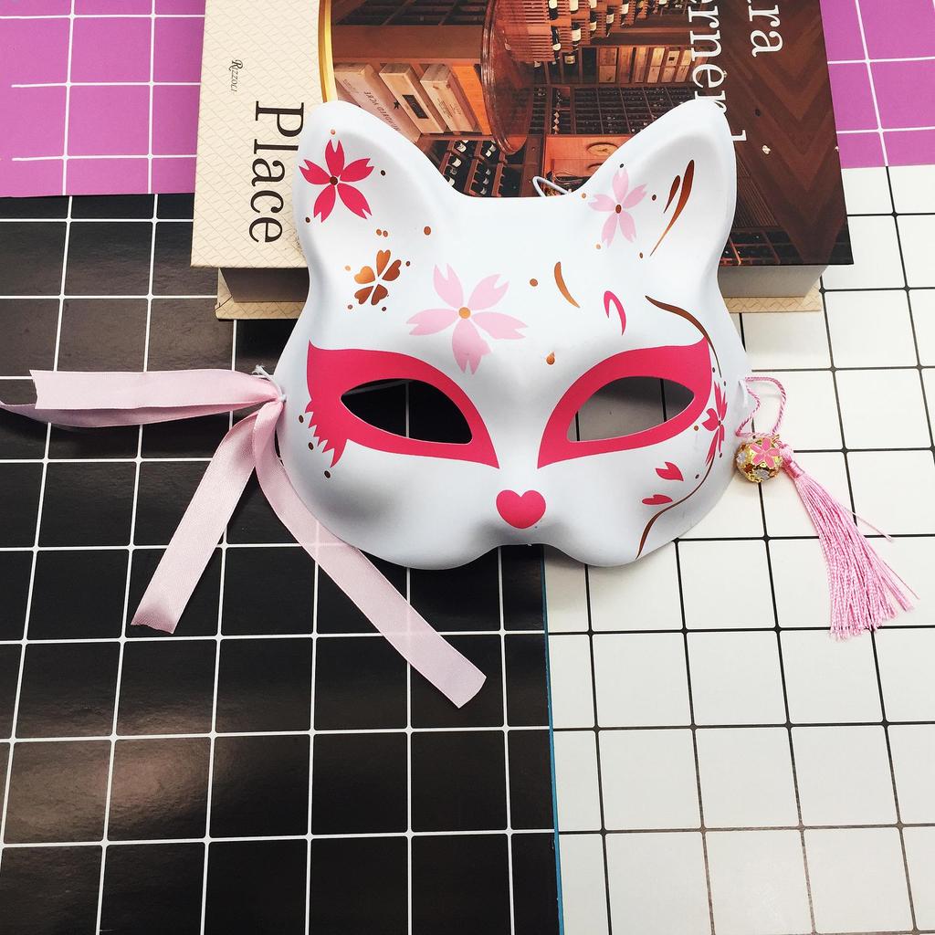 Japanese Style Fox Mask - Half-Face Anime Cosplay for Women