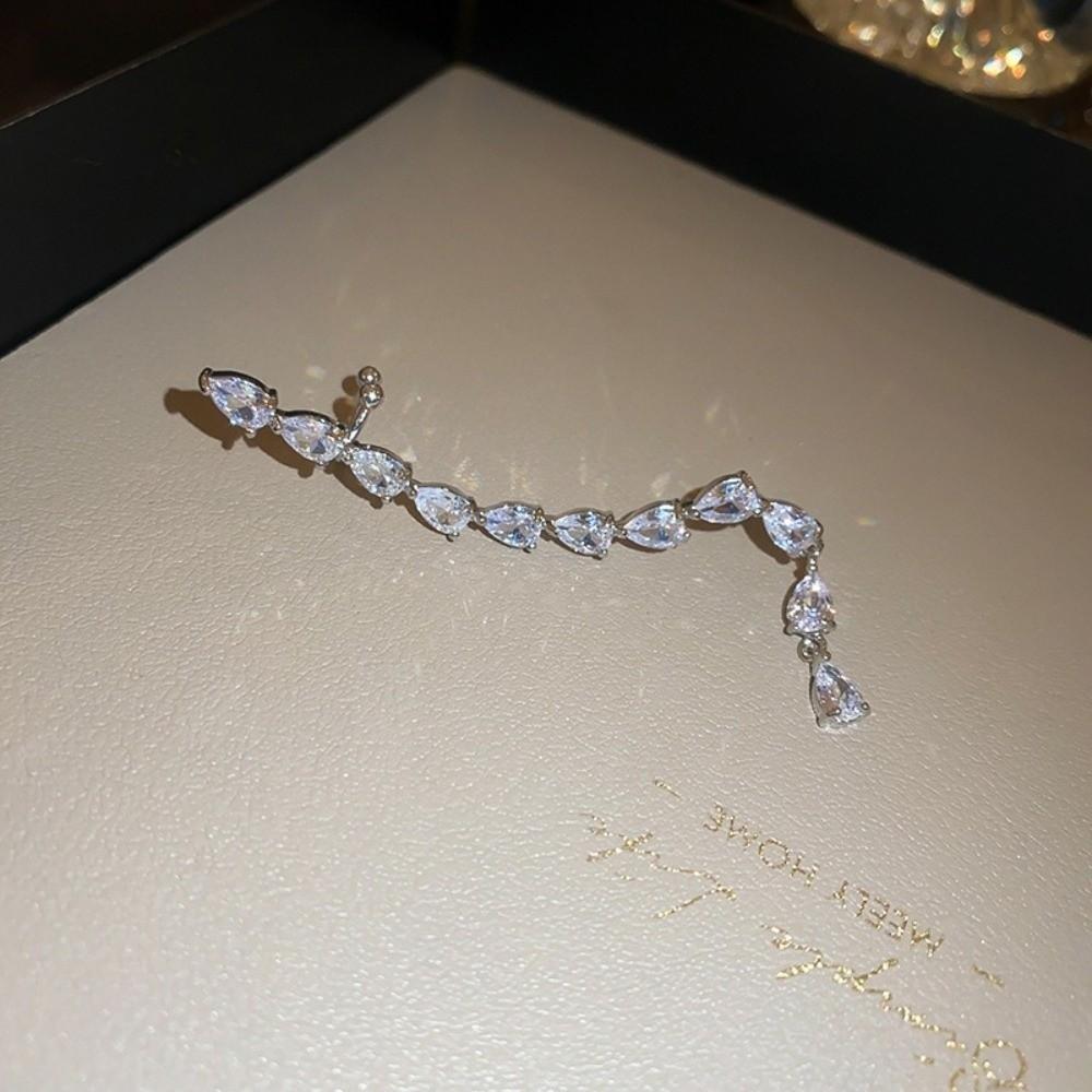 1 Pcs Elegant Zircon Earrings Luxury Clip-On Earrings Dangle Earrings  Women's Jewelry Accessory