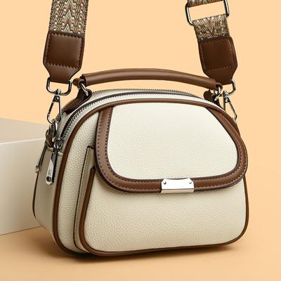 Monochromatic Leather Women's Bags Shoulder Bags for Ladies Large Capacity Messenger Bag