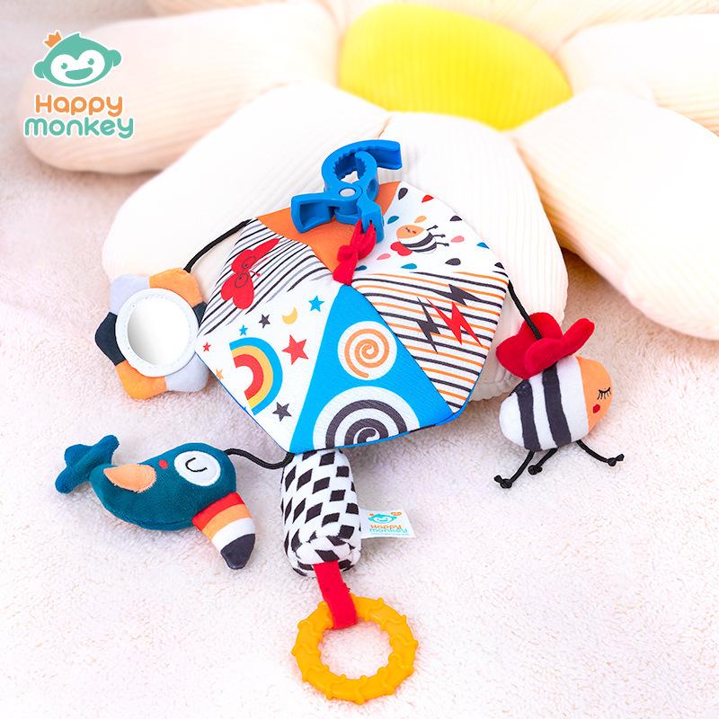 Happy Monkey Stroller Hanging Wind Chime - Baby Bed Bell & Soothing Rattle Toy