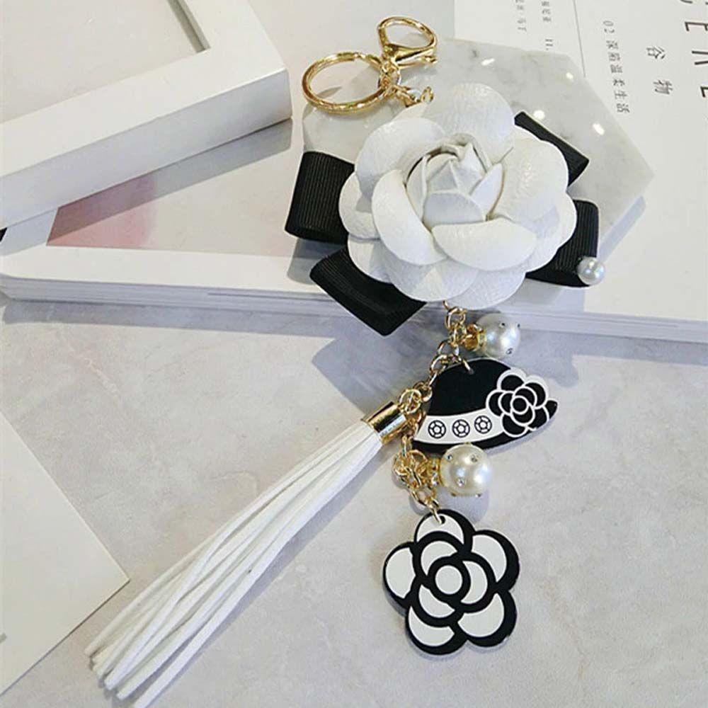 Element Hanger Bag Ornaments Car Key Ring Flower Keyring Camellia Key Chain Key Chain Bag Pendant