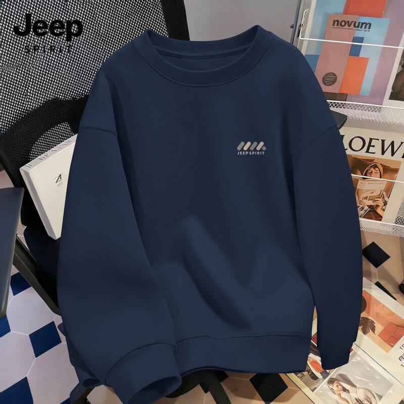 JEEP SPIRIT Men's Round Neck Pullover Sweatshirt