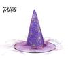 Decorative Wizard Hat Halloween Witch Hat, Adult Kids Cosplay Cone with Spider Black Web Star Decor, Gothic Party Costume Prop, Trick or Treat