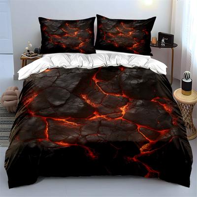Fiery Lava Design Three-Piece Decor Multiple Sizes Kid'S And Adults' Bedroom Exquisite 3Pc Bedding Set, Gift
