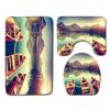 Landscape Bathroom Floor Mat Toilet Three-Piece Set