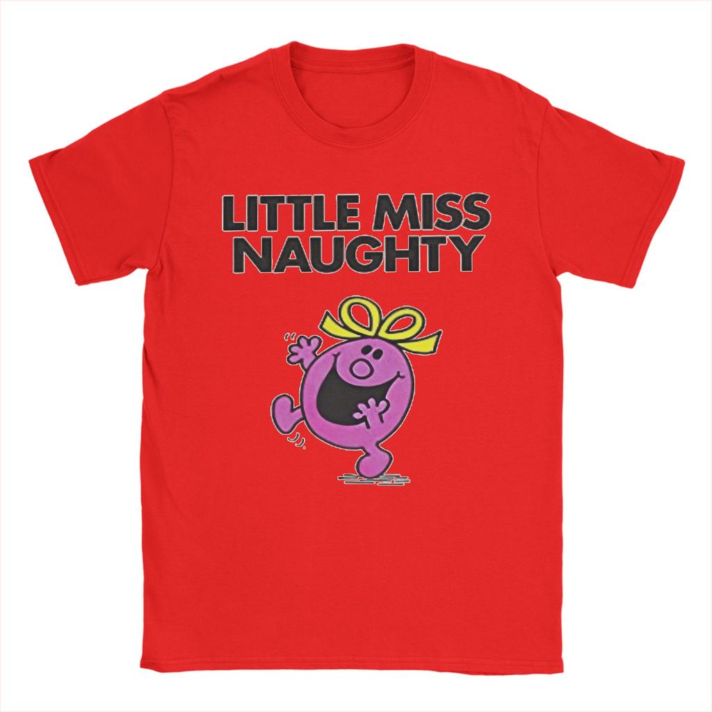 Little Miss Naughty T Shirt Cotton Novelty T-Shirts Crew Neck Mr Men Little Miss Tee Shirt Short Sleeve Clothes Plus Size