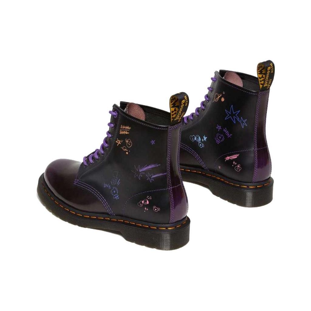 Dr. Martens BT21 X 1460 Leather Fashion Comfortable Short Boots Unisex boots Purple 30069511