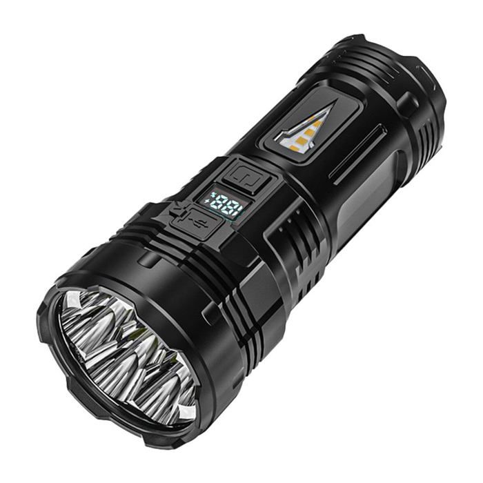 AIMOONSA Lampe de poche LED rechargeable USB, 4 modes, portée longue, ABS anti-choc - 17,5 cm