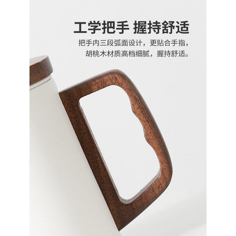 Wooden Handle Tea Separation Tea Cup Personal Special Ceramic Large-Capacity Drinking Cup Filter High-End Tea Ceremony Cup Men