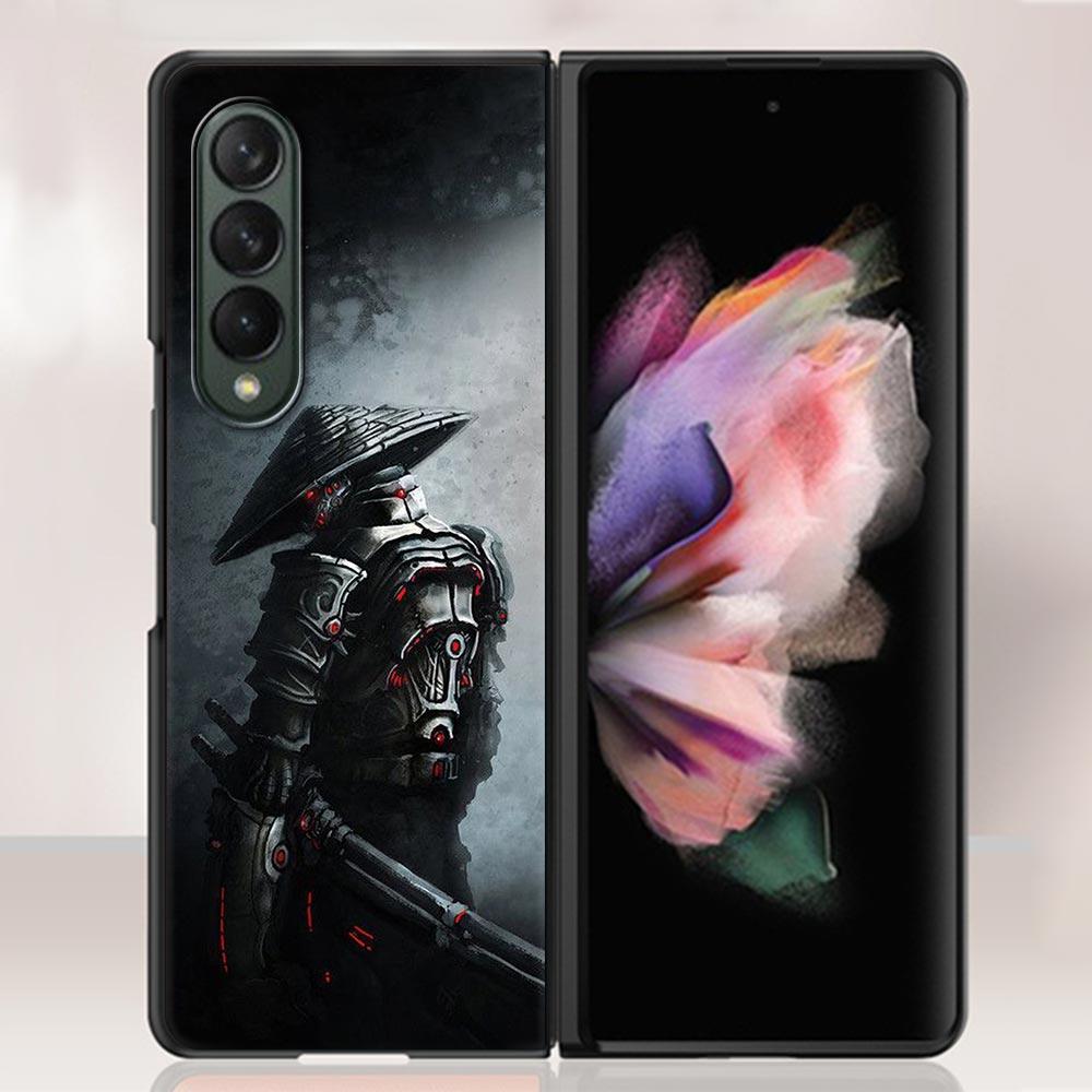 Zfold4 Art Japanese Samurai Case For Samsung Galaxy Z Fold3 5G Hard Slim Cover Ultra-thin For Galaxy Z Fold 3 Phone Shell