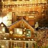 LED-Lichterketten Vorhang Eiszapfen Lichterkette für Neujahr Weihnachten Hochzeit Hausparty Dekorativ
