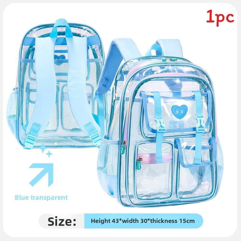 Transparent Jelly Backpack For Girls And Boys Pvc School Bag With Large Capacity For Kids And Teens