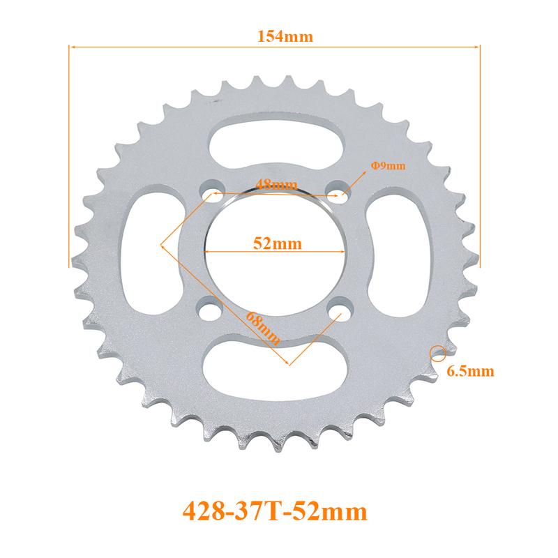 Motorcycle 428 37 Tooth 37T 48/52/58/76MM Rear Chain Sprocket 428-37T For ATV Quad Pit Dirt Bike Buggy Go Kart Accessories