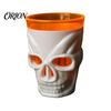 Halloween Themed Drinkware Glowing Skull Goblet, LED Light Up Candle Holder for Scary Night Cup Party, Spooky Decor Bar Table, Haunted House Prop