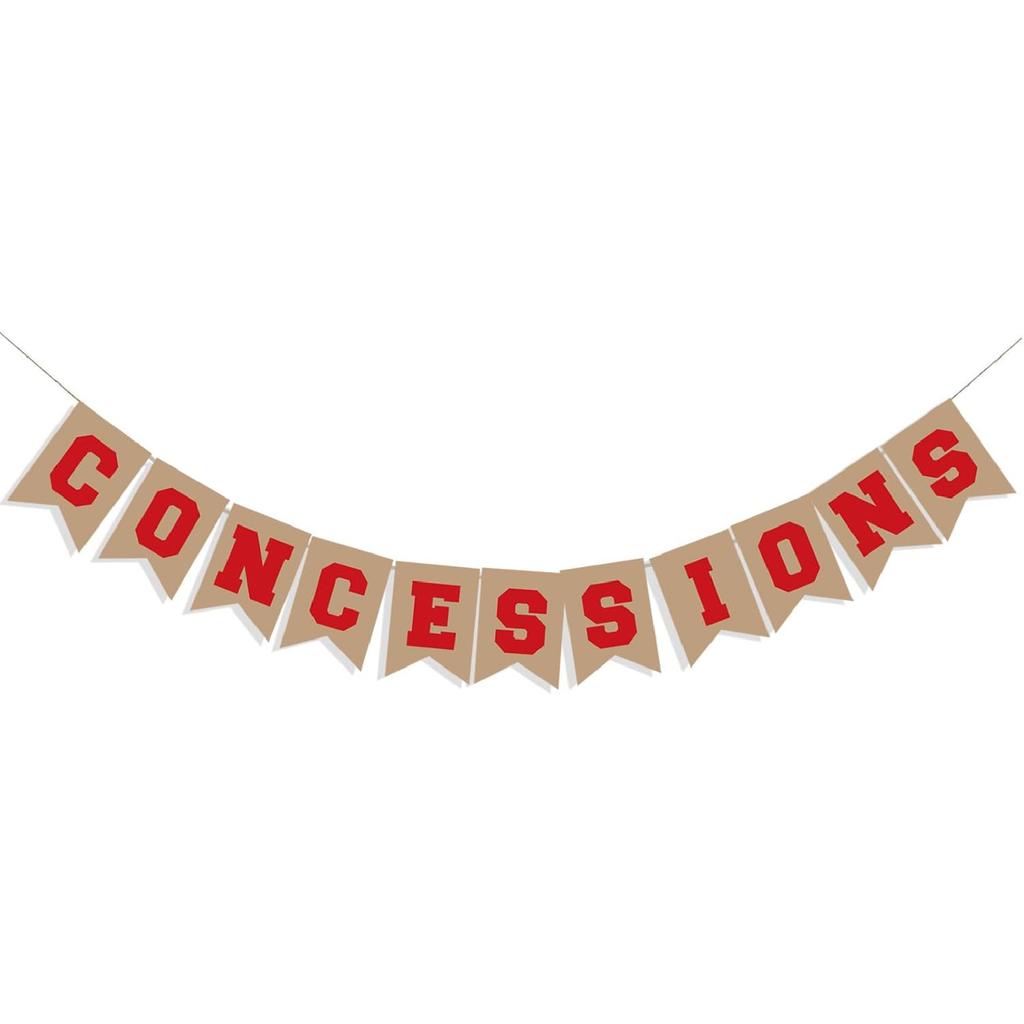 Baseball Sports Theme Concession Sign Garland Decor - Stand Supplies for Banner Decorations