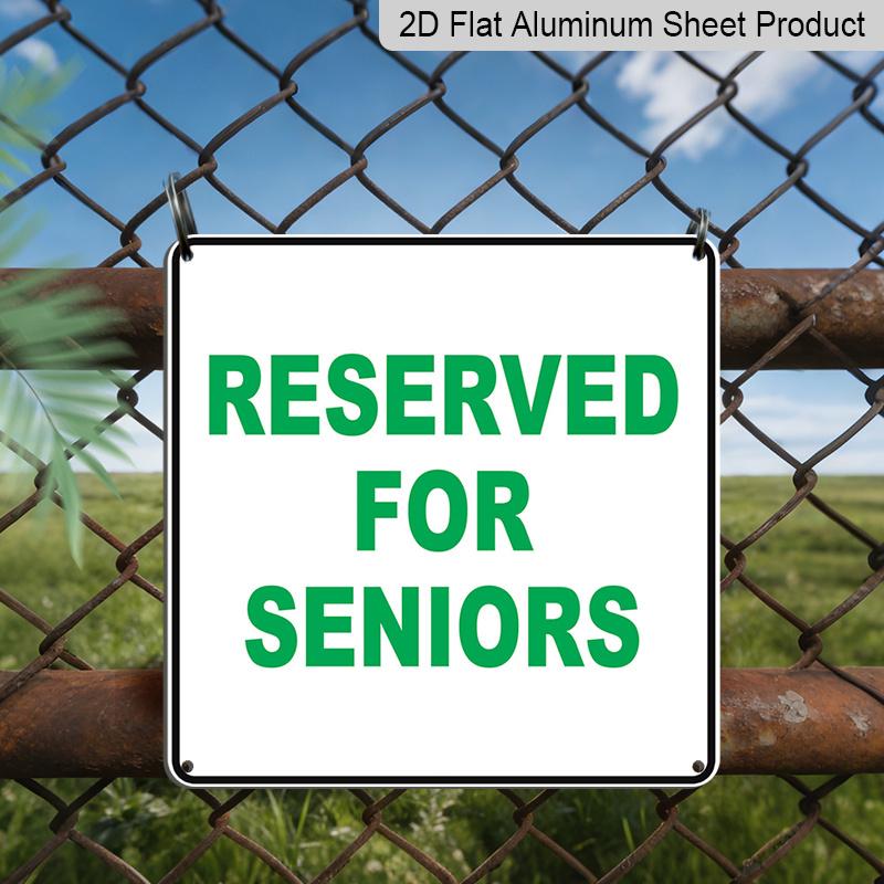 

2D Flat 1pc, Reserved for Seniors Parking Sign - Metal Plaque with Green Lettering & Background - Indoor/Outdoor Wall-Mounted Elderly Parking Permit 20*20cm