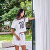 THE GREEN LAB Women'S Recycled Sweat Shorts [White Melange]