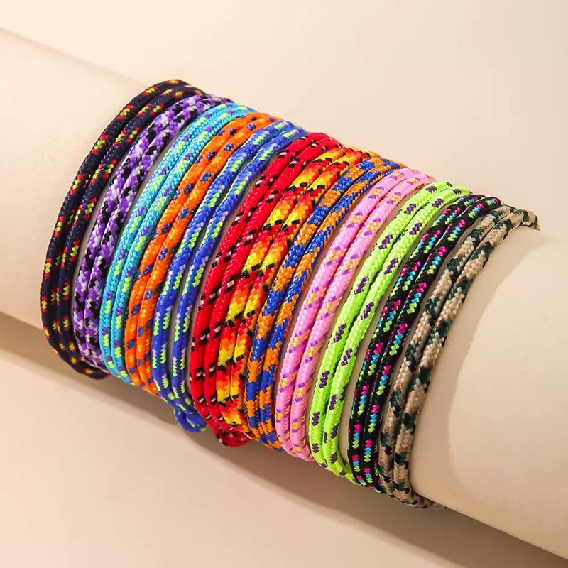 3mm Mehrfarbiges Nylon Nautisches Geflochtenes Seil Armband - Verstellbarer Layering Handmade Stil