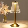 LED Table Lamp Tri Color Dimming Retro Antique Bronze Charging Small Desk Lamp Nordic Minimalist Atmosphere Desktop Decoration